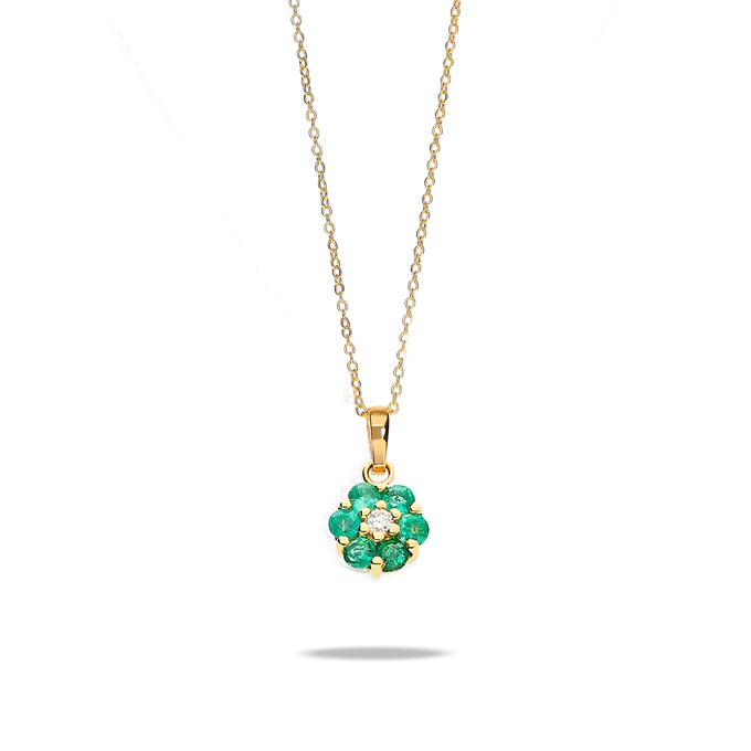 18k gold diamond pendant BLOSSOM