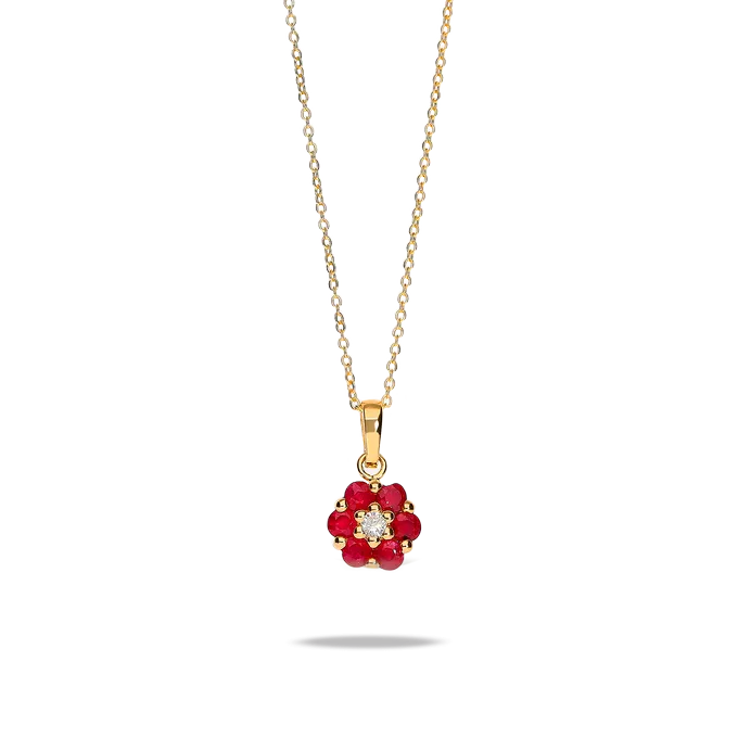 18k gold diamond necklace BLOSSOM