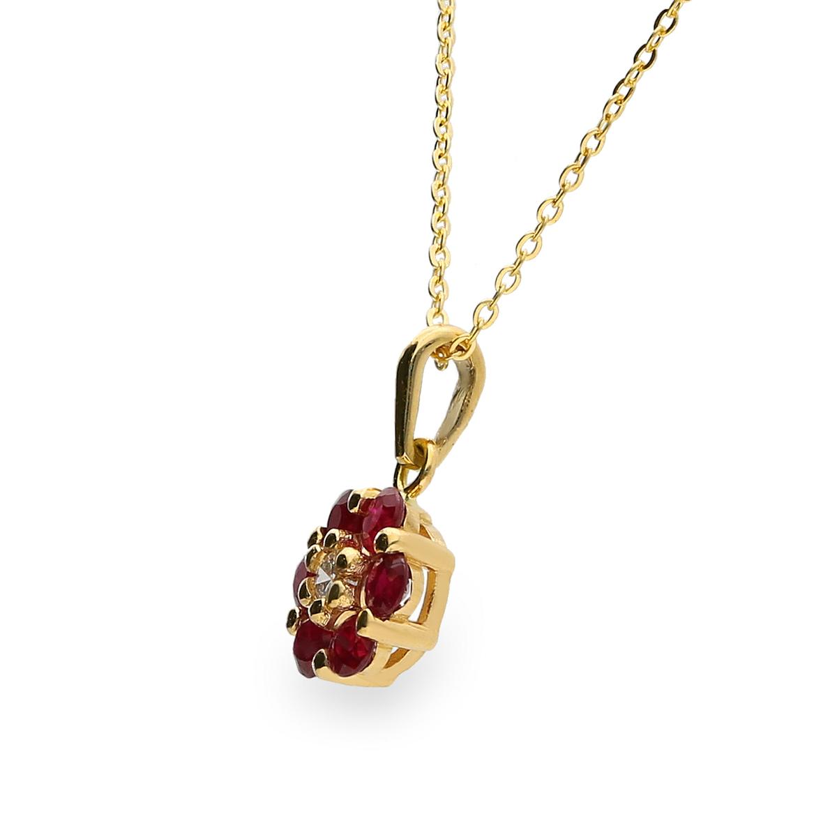 18k gold diamond pendant BLOSSOM