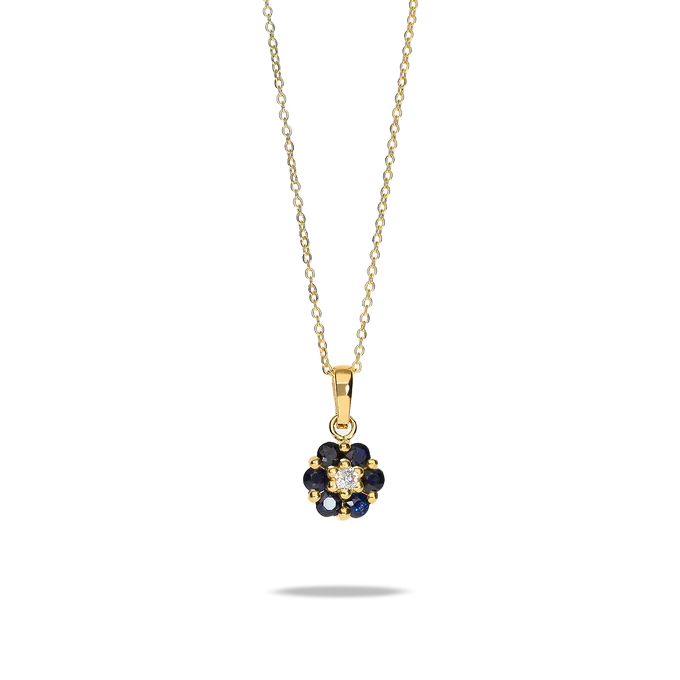 18k gold diamond pendant BLOSSOM