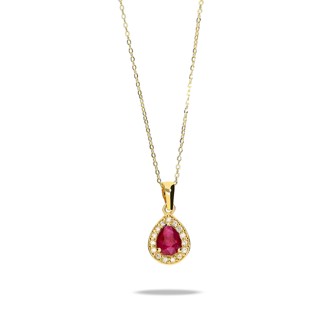 18k gold diamond pendant ROYAL TEAR