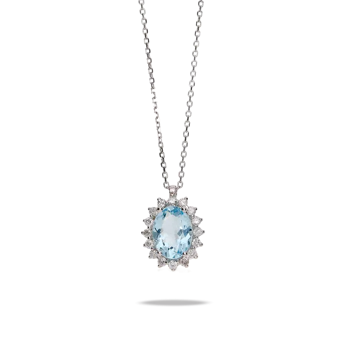 Collar diamante oro 18 quilates IMPERIAL AQUAMARINE