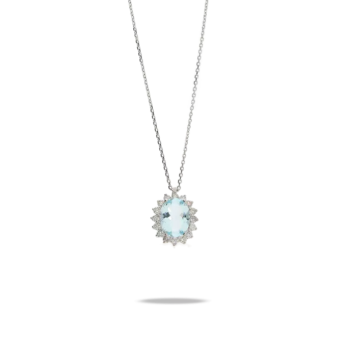 Collar diamante oro 18 quilates IMPERIAL AQUAMARINE