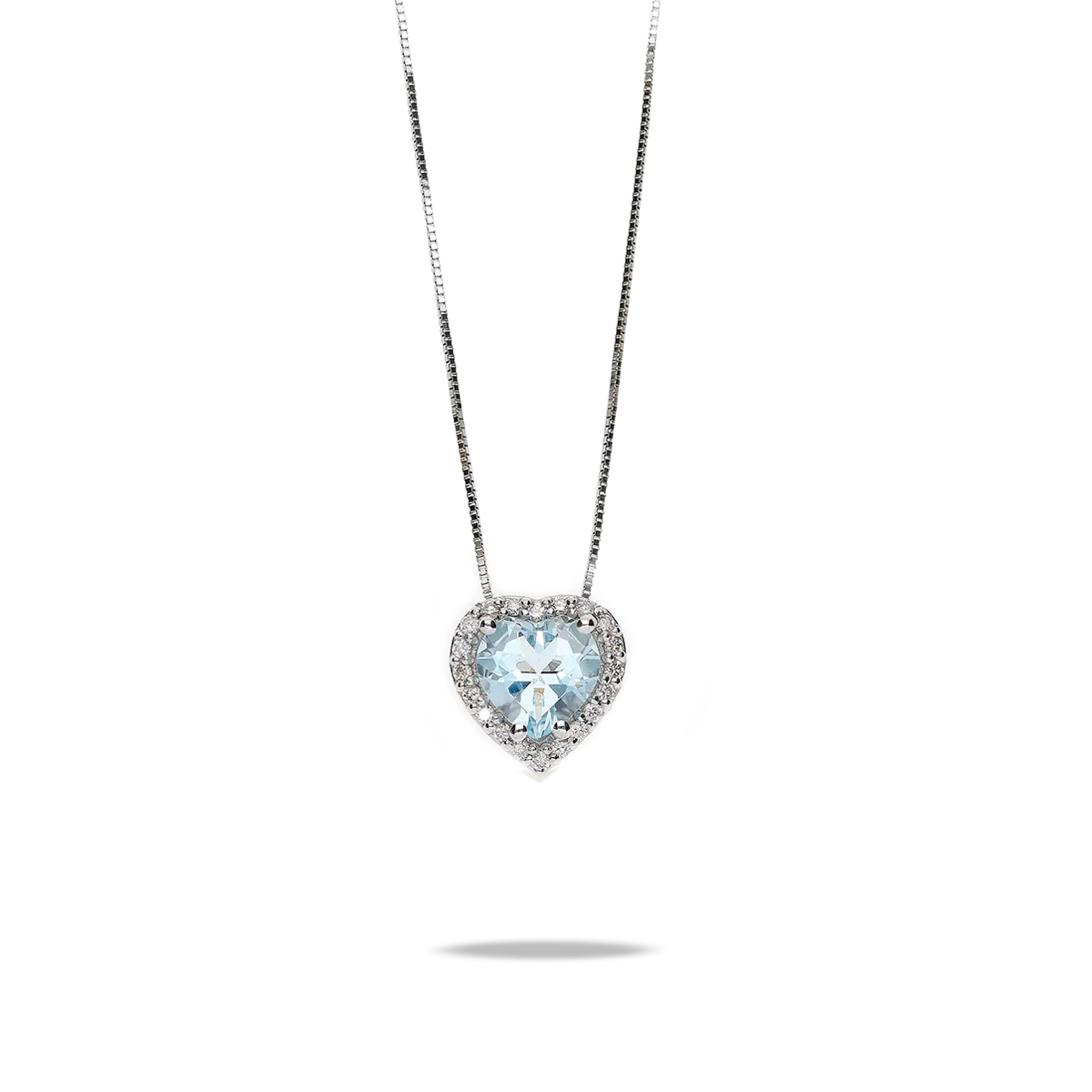 Collar diamante oro 18 quilates LOVE AQUAMARINE