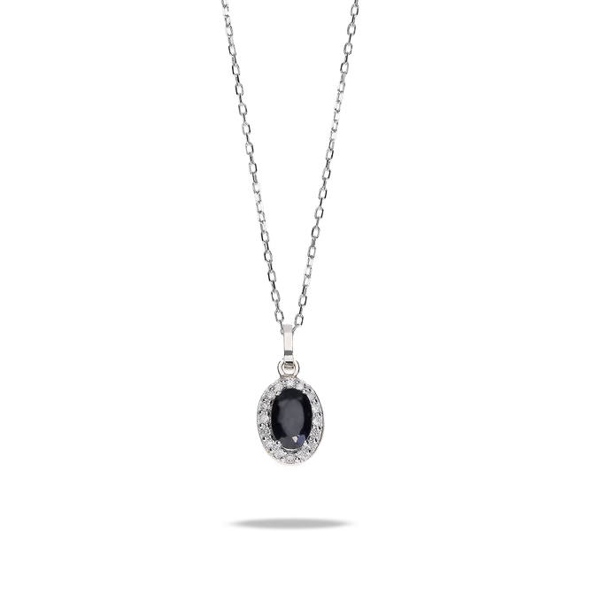 18k gold diamond pendant RANI SAPPHIRE