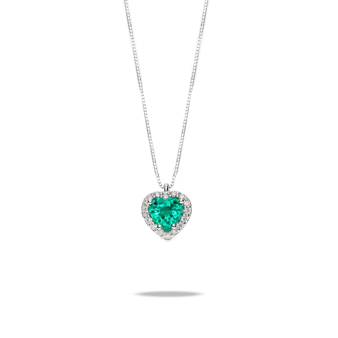 18k gold diamond necklace LOVE EMERALD