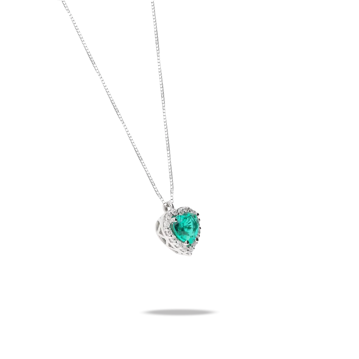 Collar diamante oro 18 quilates LOVE EMERALD