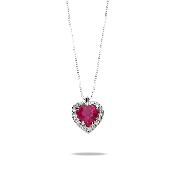 Collar diamante oro 18 quilates LOVE RUBY