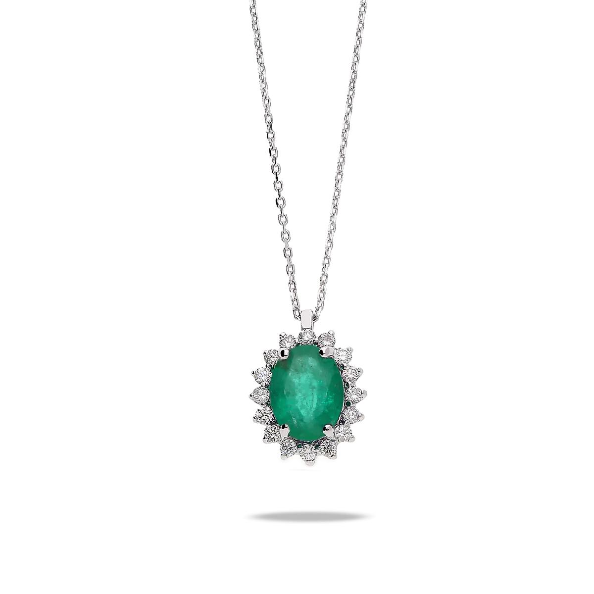 18k gold diamond pendant IMPERIAL EMERALD