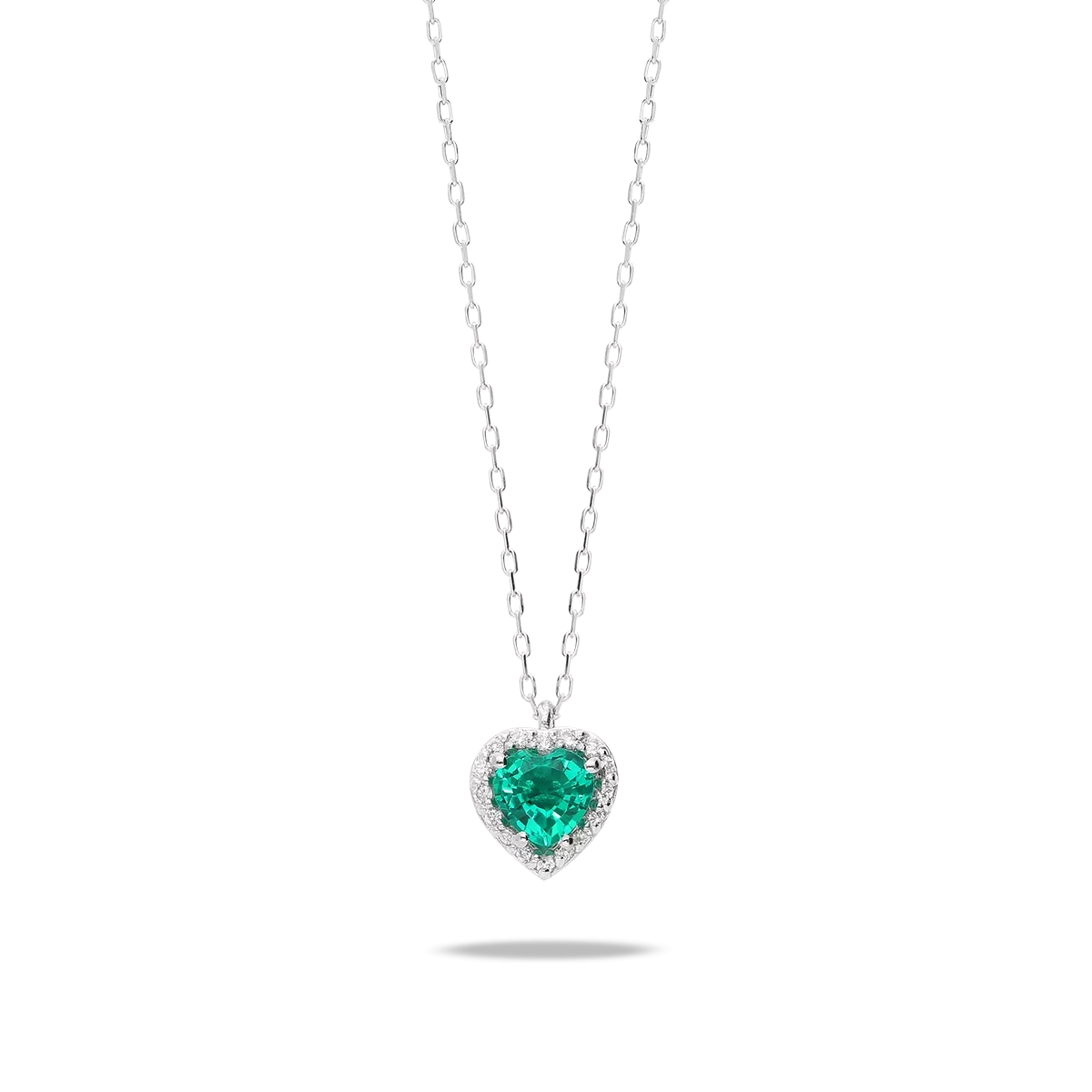 18k gold diamond pendant LOVE EMERALD