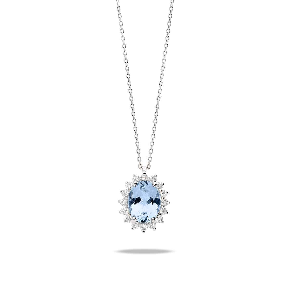 18k gold diamond pendant IMPERIAL AQUAMARINE
