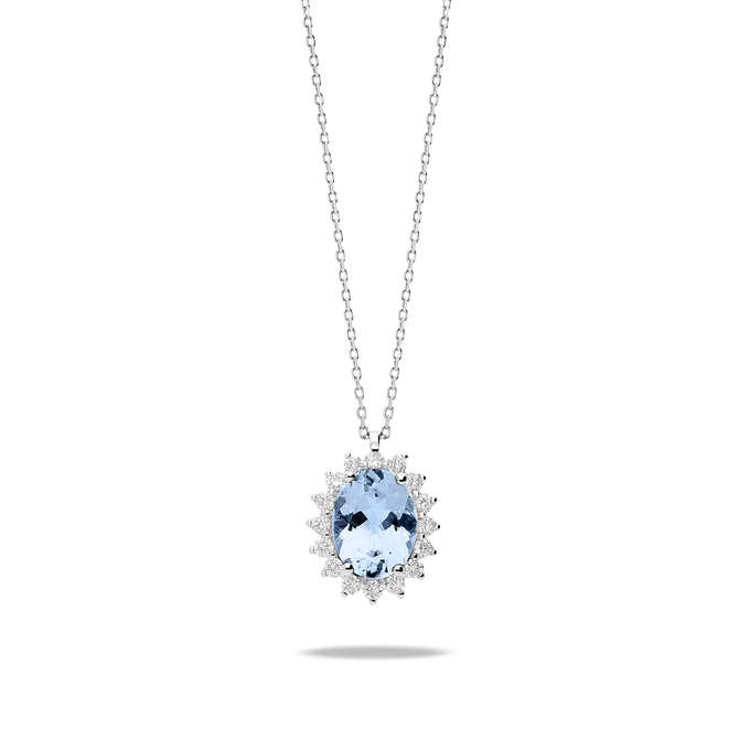 Collar diamante natural oro 18 quilates IMPERIAL AQUAMARINE