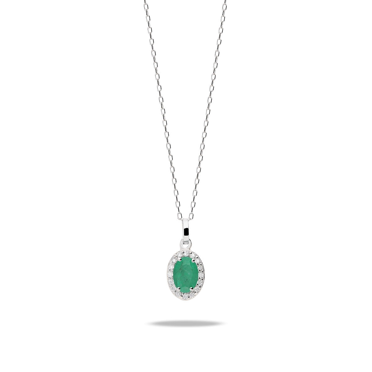 18k gold diamond pendant RANI EMERALD