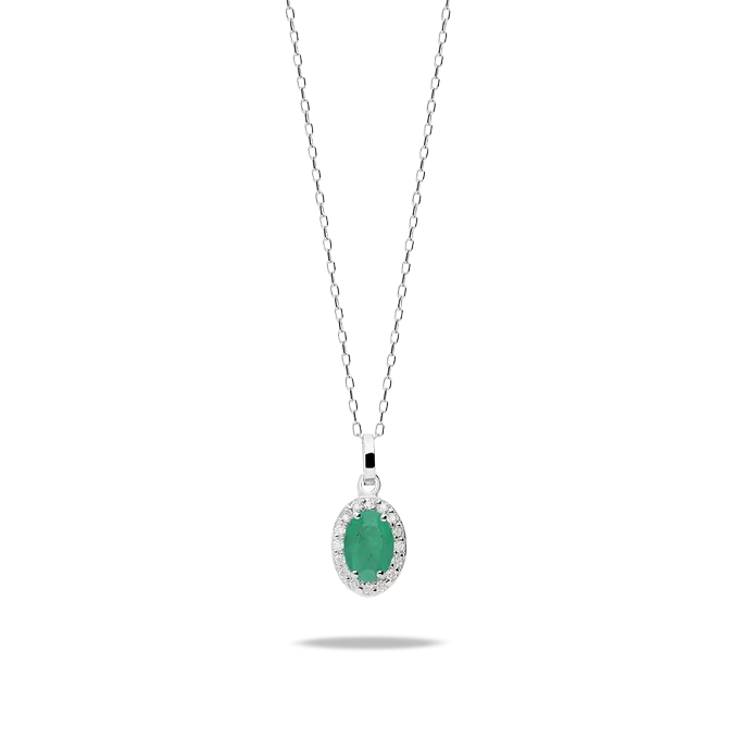 Collar diamante natural oro 18 quilates RANI EMERALD