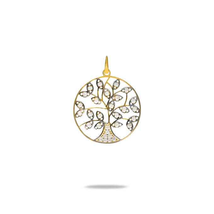 Colgante arbol de la vida oro bicolor 18 quilates TREE OF LIFE