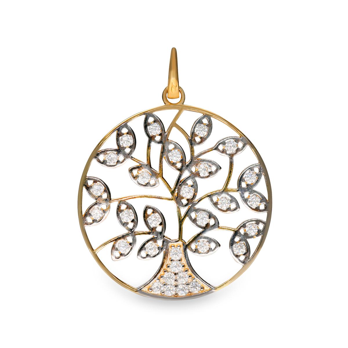 Colgante arbol de la vida oro bicolor 18 quilates TREE OF LIFE