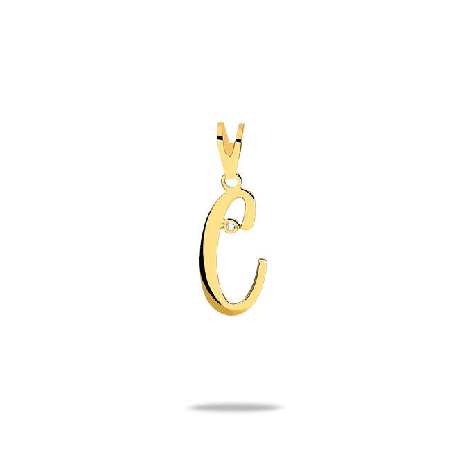 18k gold charm MY INITIAL