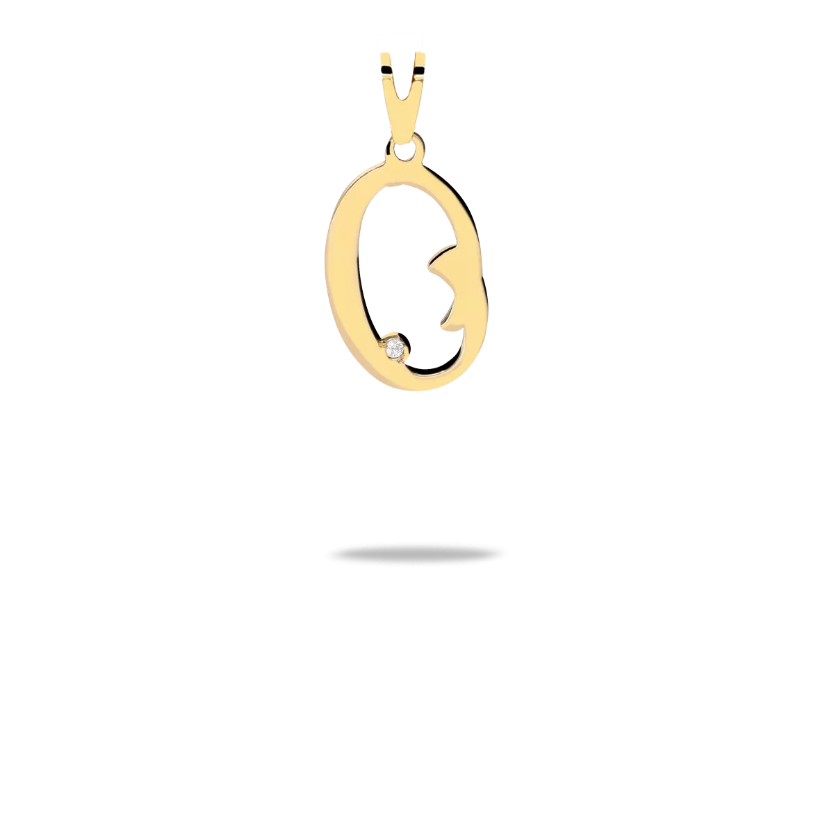 18k gold charm MY INITIAL