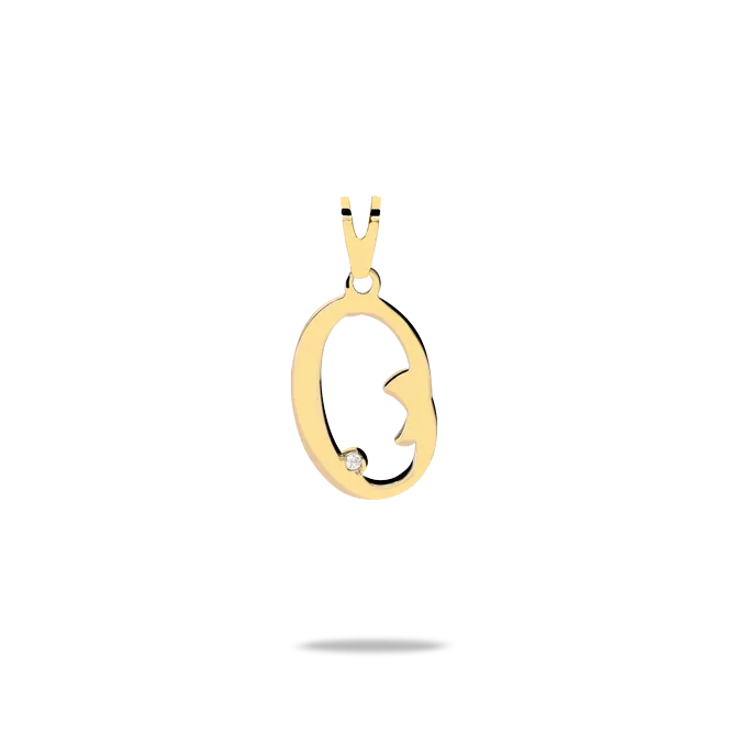 18k gold charm MY INITIAL