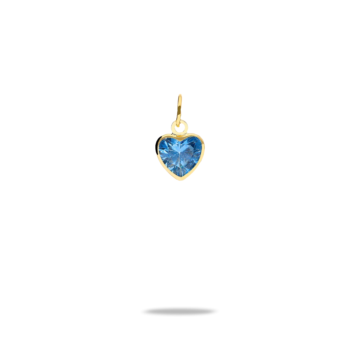 Colgante corazon azul oro 18 quilates