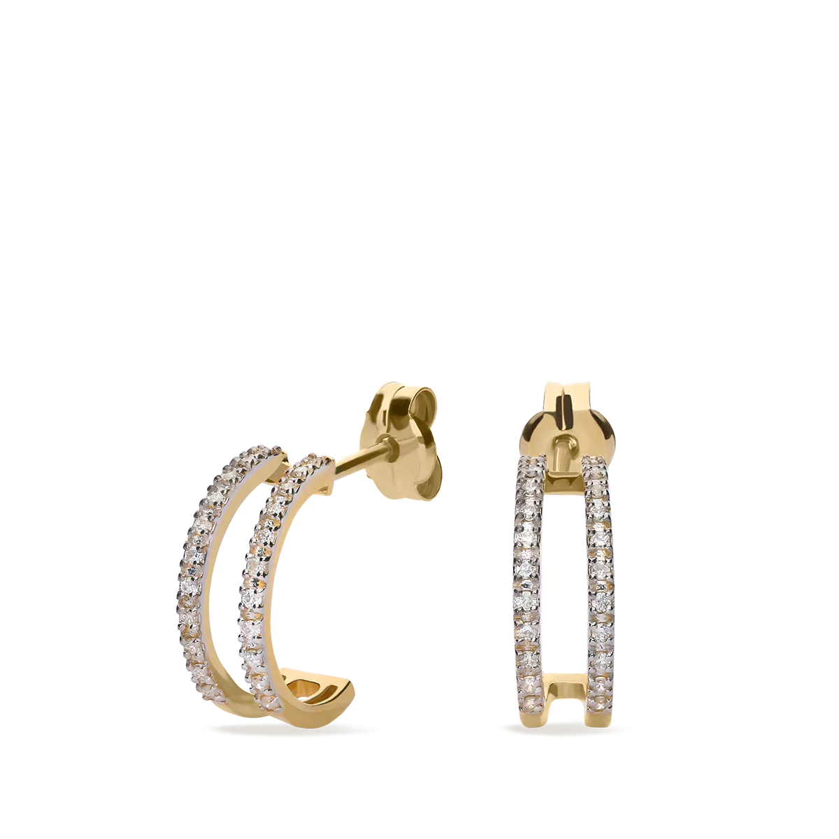 18k gold diamond hoop earrings