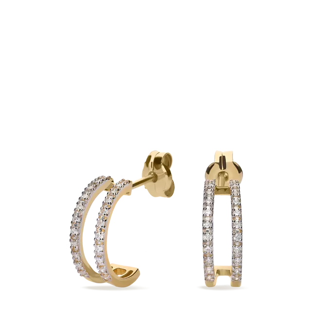 18k gold diamond hoop earrings