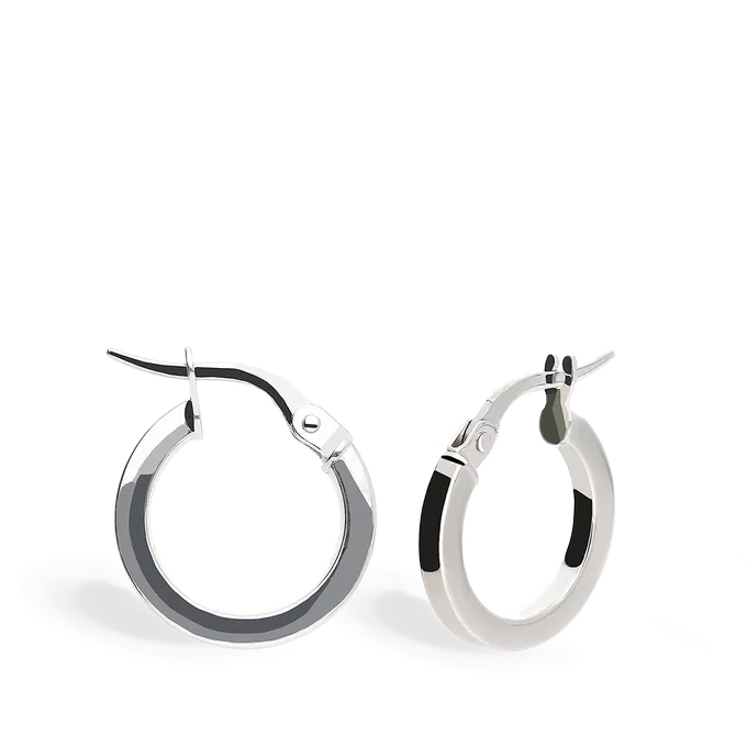 18k white gold hoop earrings CONTINUOUS