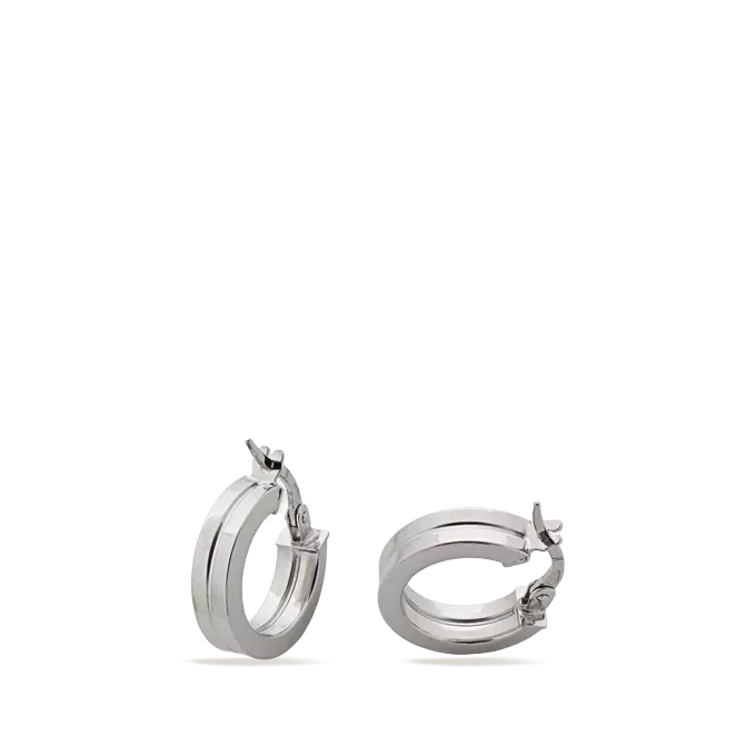 18k white gold hoop earrings