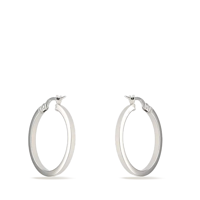 18k white gold hoop earrings CONTINUOUS