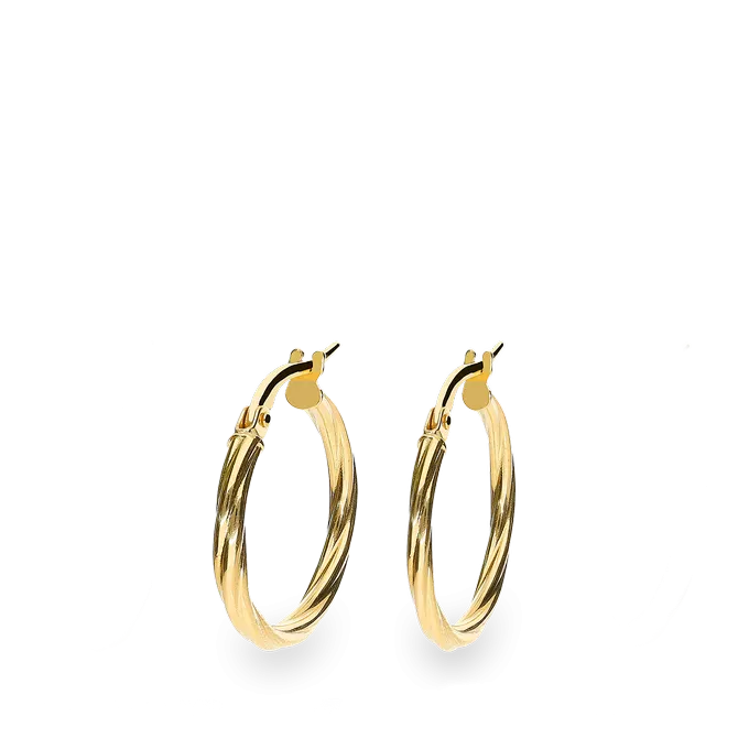 18k gold hoop earrings TWIST