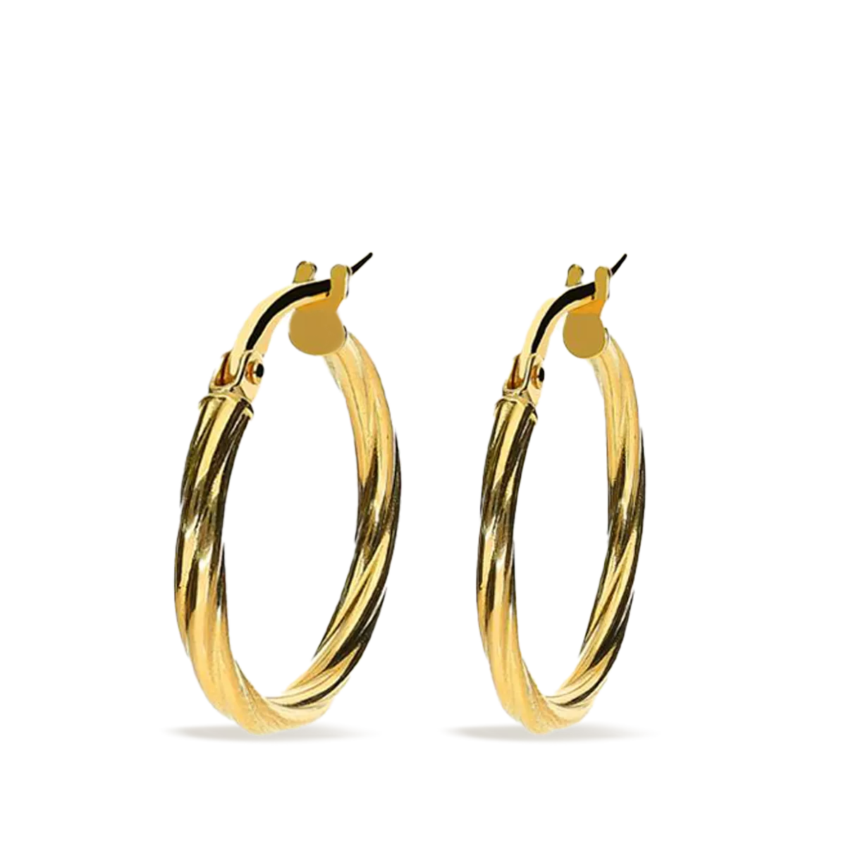 18k gold hoop earrings TWIST