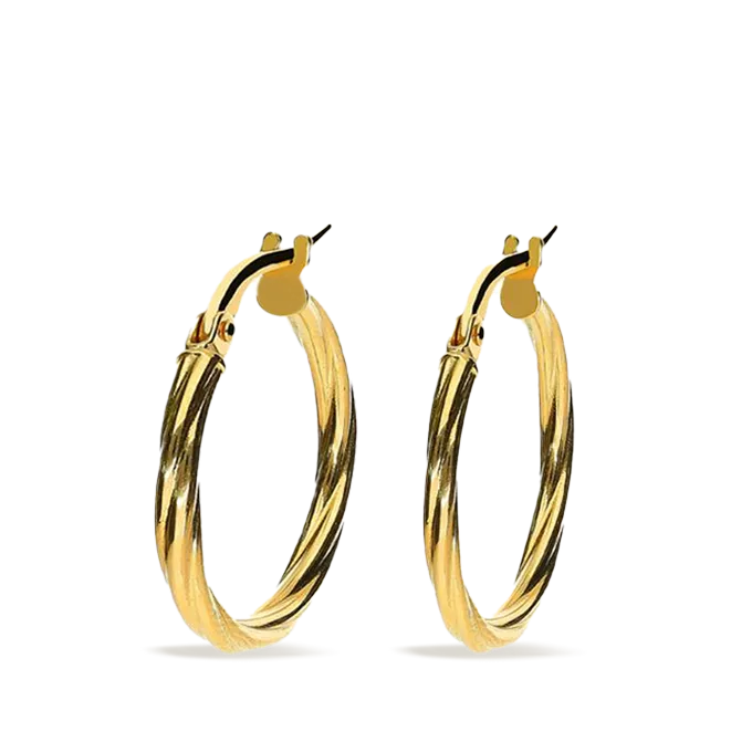 18k gold hoop earrings TWIST