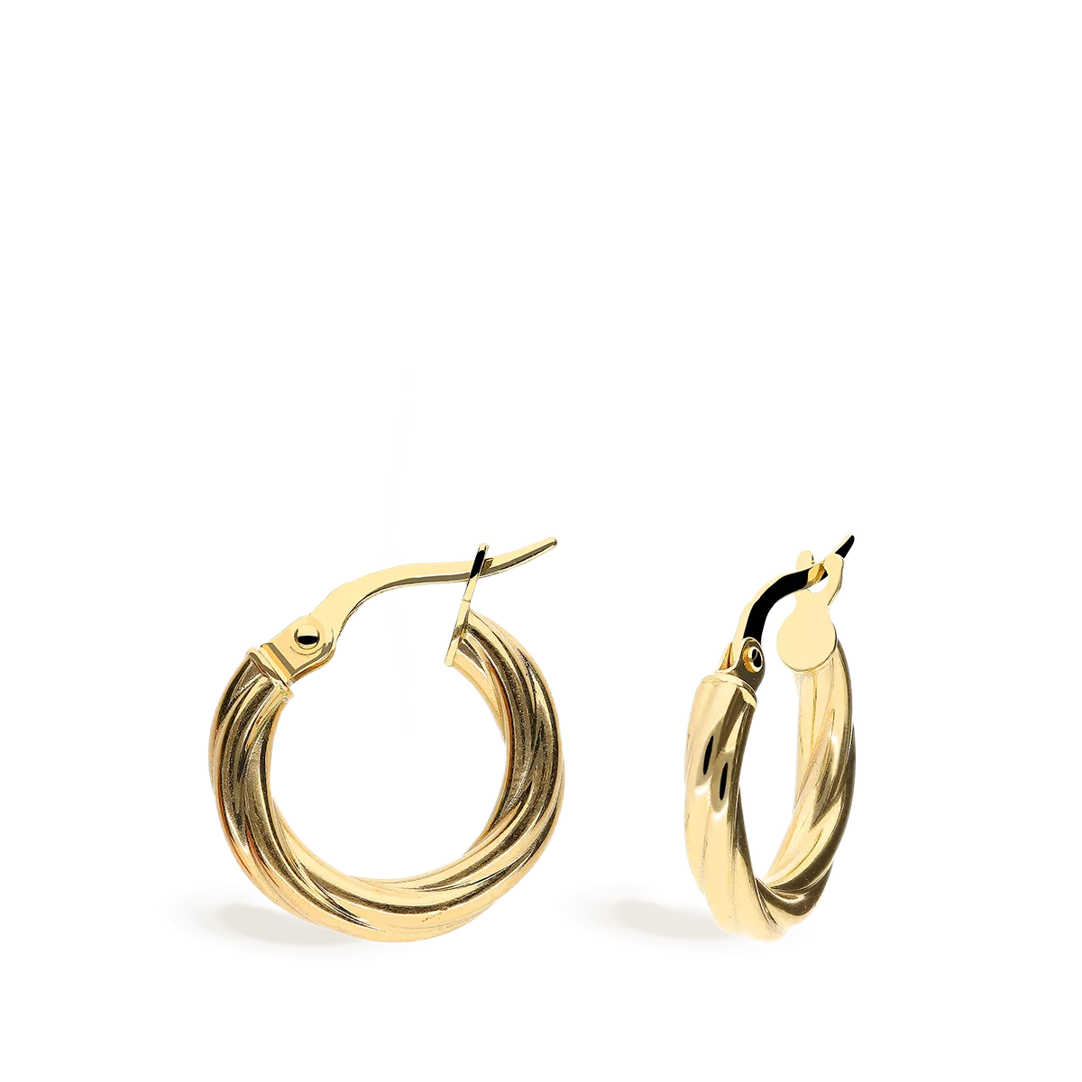 18k gold hoop earrings TWIST