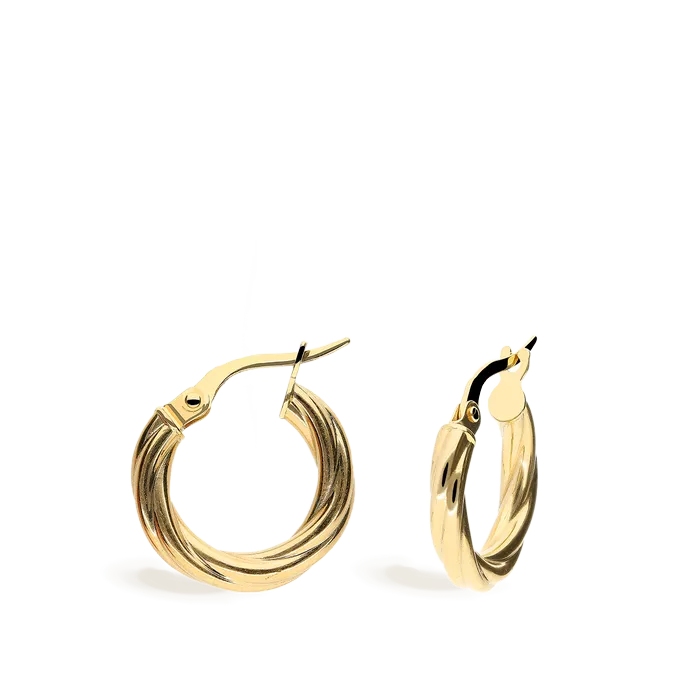 18k gold hoop earrings TWIST