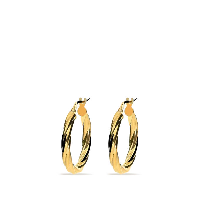 18k gold hoop earrings TWIST