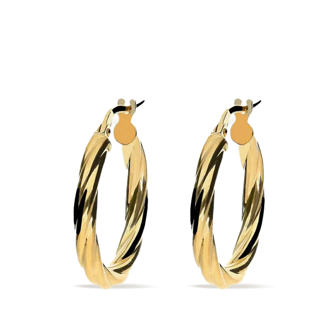 18k gold hoop earrings TWIST