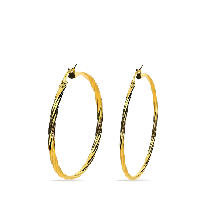 18k gold hoop earrings TWIST