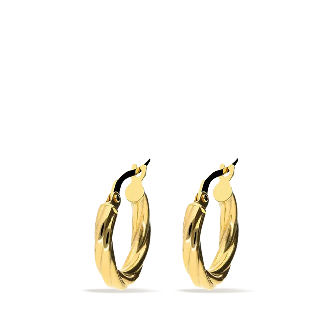 18k gold hoop earrings TWIST