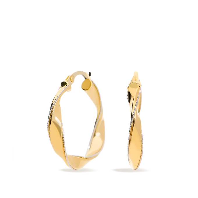 18k gold hoop earrings DOUBLE HELIX