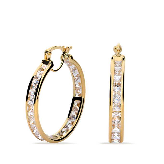 18k gold hoop earrings