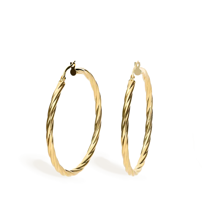 18k gold hoop earrings TWIST