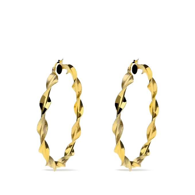 18k gold hoop earrings HELIX