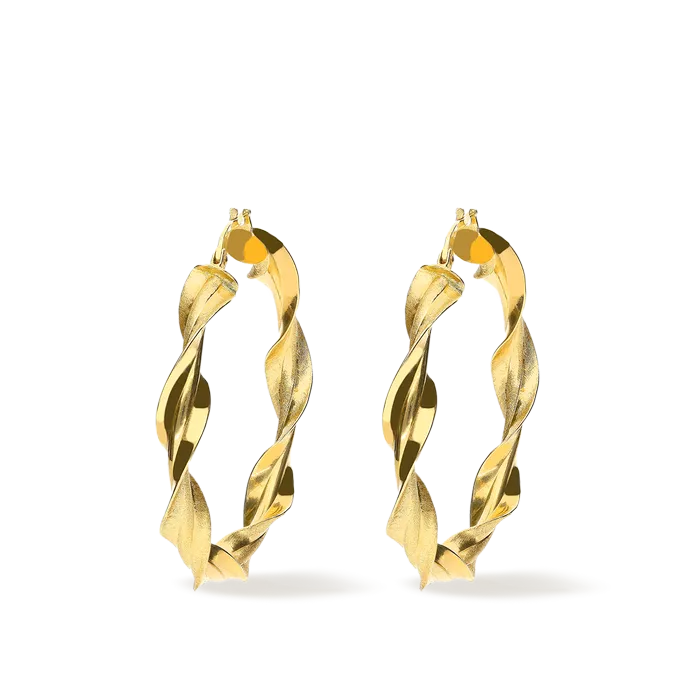 18k gold hoop earrings HELIX