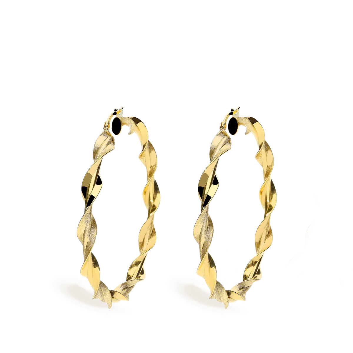 18k gold hoop earrings HELIX