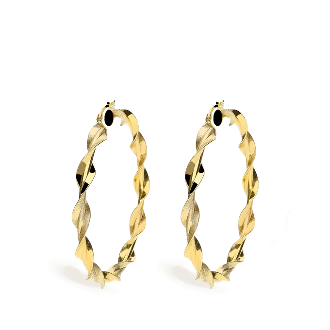 18k gold hoop earrings HELIX