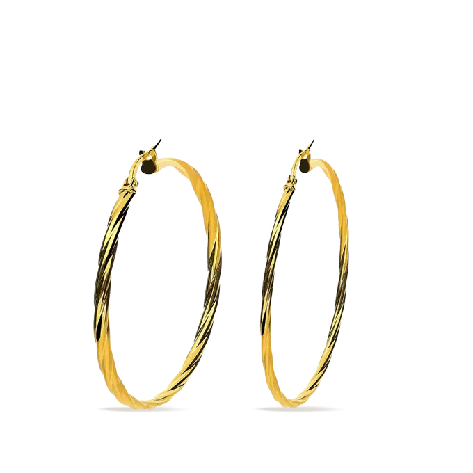 18k gold hoop earrings TWIST