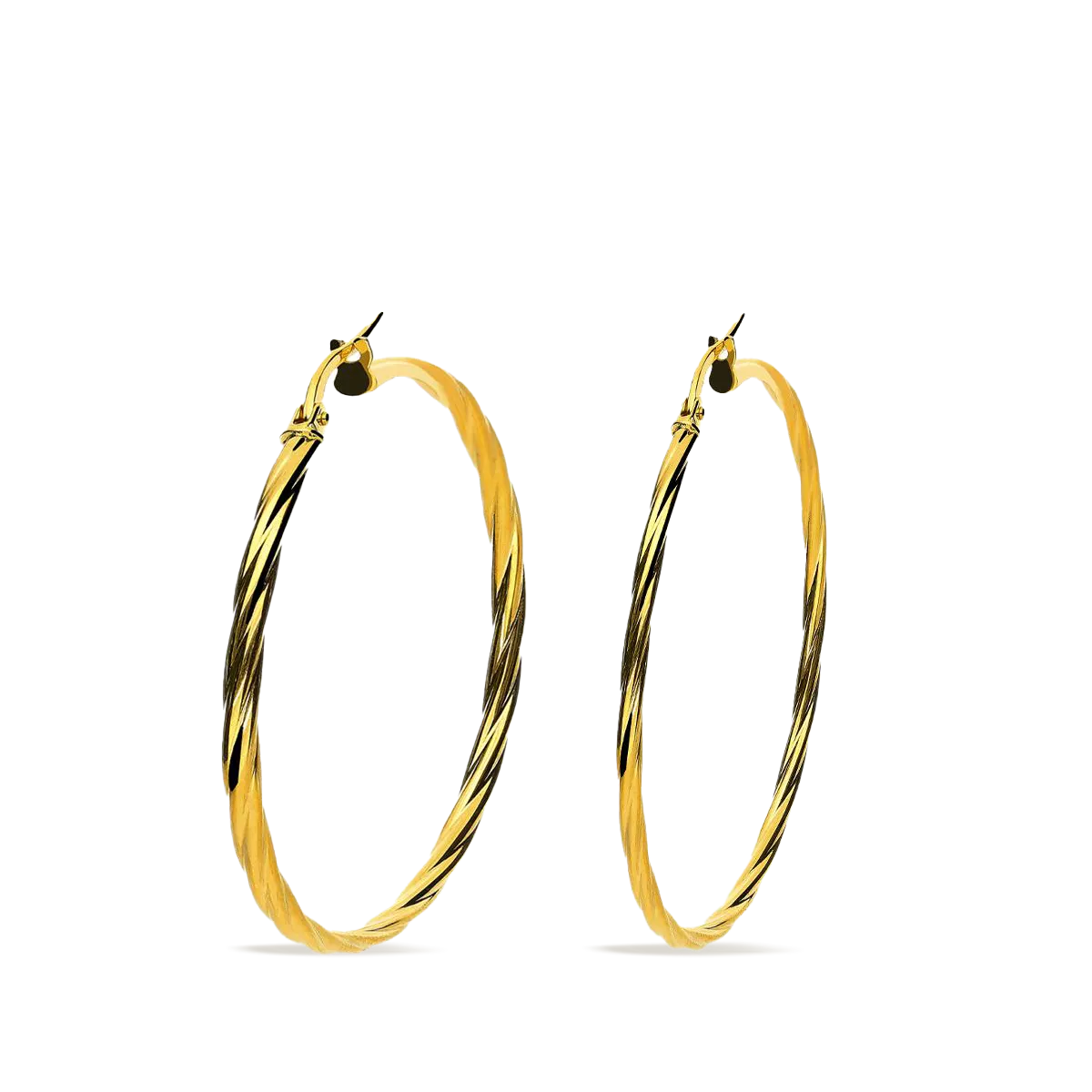 18k gold hoop earrings TWIST