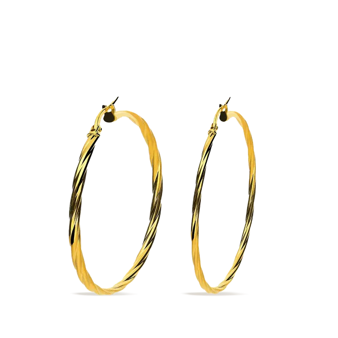 18k gold hoop earrings TWIST