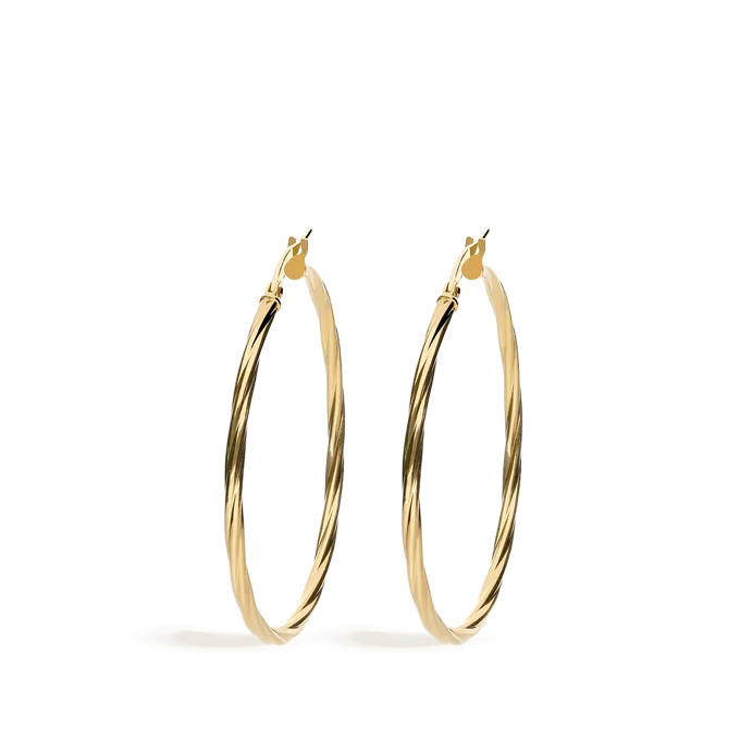 18k gold hoop earrings TWIST