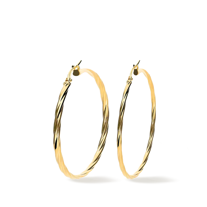 18k gold hoop earrings TWIST